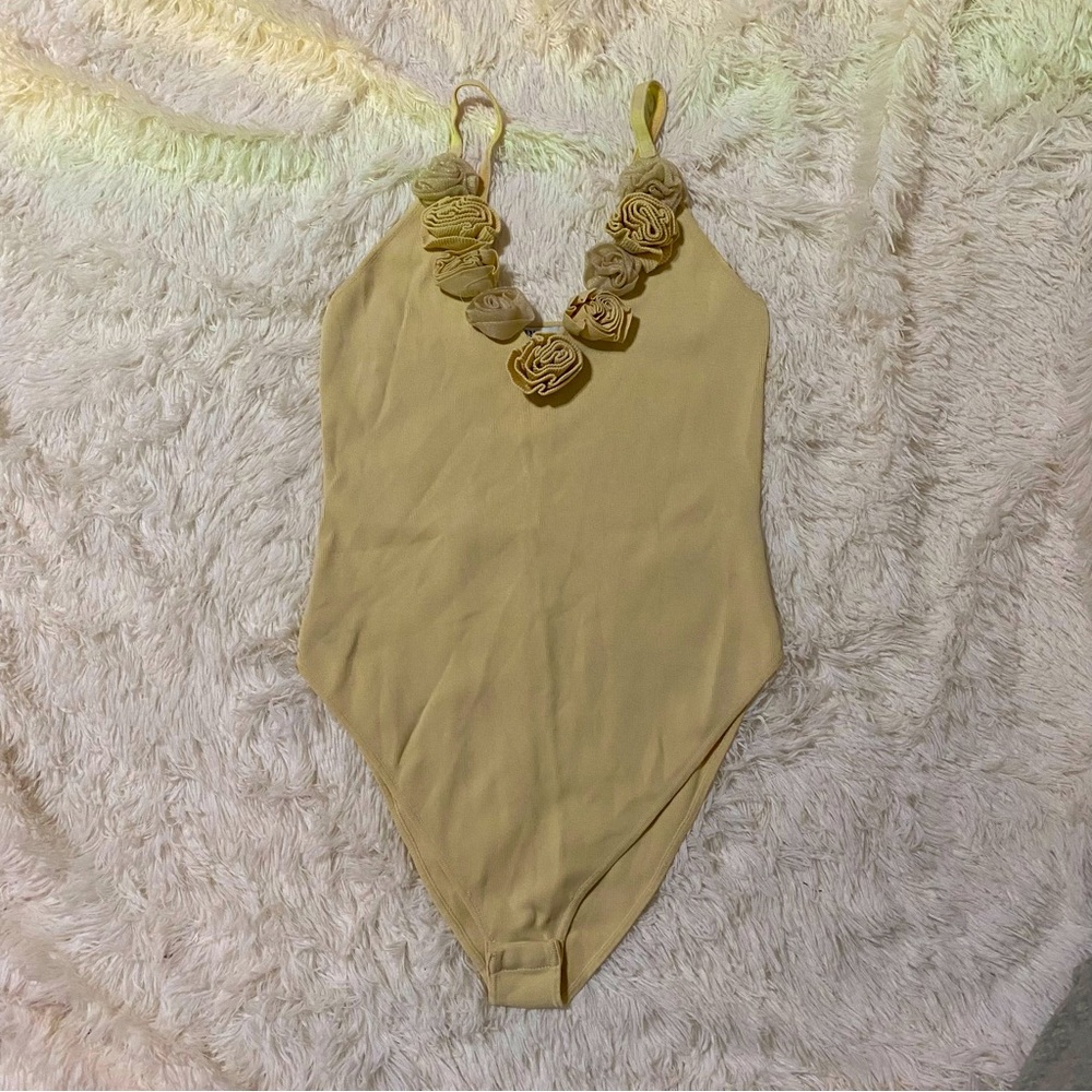 ZARA yellow flower bodysuit